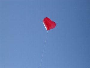 Giant heart shape helium balloon