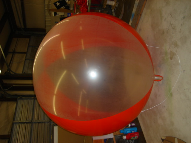 Helium Balloon - red and clear advertising balloon
