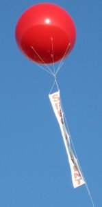 Giant Balloon with vertical banner