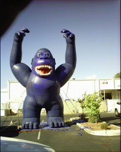 Large 25 ft. tall Kong advertising balloon for promotions.