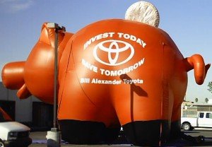 advertising balloon - giant piggy bank shape balloon