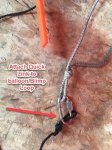 attach tether line link to balloon.