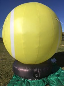 rear view of tennis ball inflatable