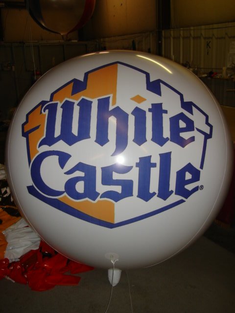 White Castle Hamburger Restaurants custom helium balloon