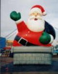 Balloons and Helium - Santa inflatables and Santa Claus balloons available for sale and rent. Our Chimney Santa is a favorite.