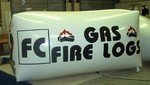 Custom Helium Advertising Inflatables - Fire Logs - helium balloons made in custom shapes