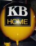 helium promotional balloons - KB Home Logo. 7 ft. in diameter helium balloon.