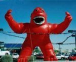 Balloon Rental - Giant Kong Balloons - gorilla cold-air advertising balloons. Great traffic builders for your sale or event. Red Kong - 30ft. tall kong inflatables