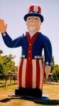 Unlce Sam balloon - 25ft. tall Uncle Sam cold-air inflatables - Rent giant Uncle Sam balloons. Easy to set-up! Balloon Prices - email or call!