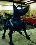 Product replica of a Mechanical Dog - We manufacture custom helium balloons to your specifications.