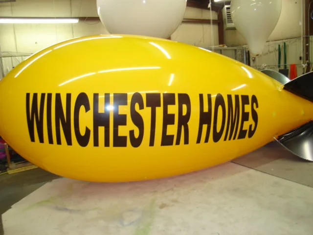 Custom advertising blimp built for Winchester Homes by Arizona Balloon Company