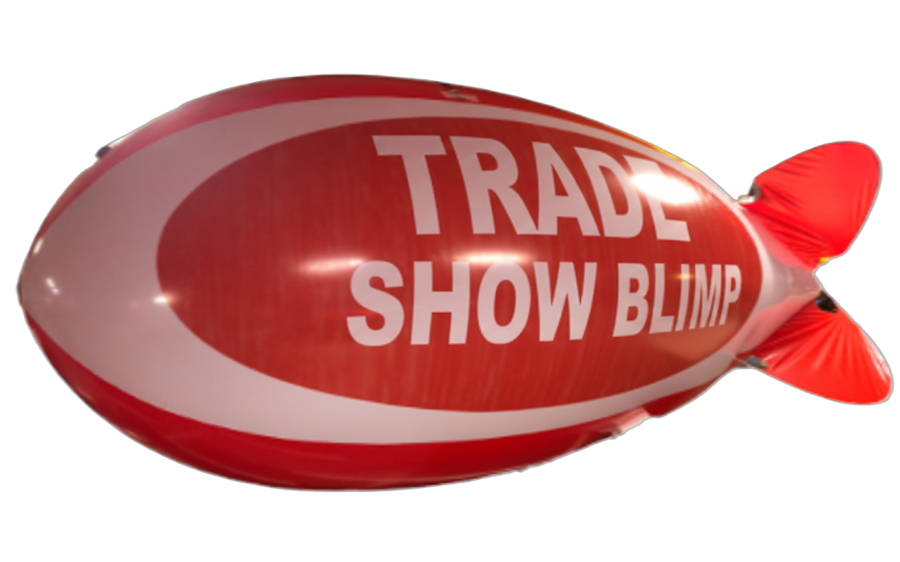 Exhibitors competing for trade show booth visibility on a crowded convention floor